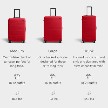Away Medium Checked Luggage, 26-inch Lightweight Hardside Spinner Suitcase - color: Cherry Red