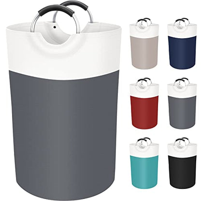 BlissTotes 75L Laundry Basket, Freestanding Collapsible Hamper, Gray - color: Gray, size: 75L