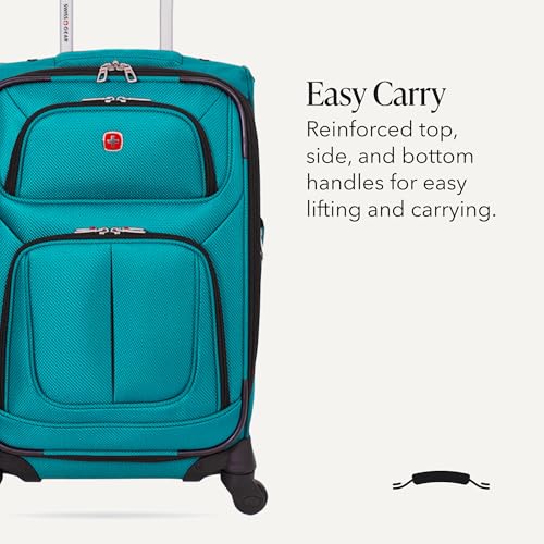 SwissGear Sion Softside 확장 가능, 청록색, 기내 수하물, Sion 기내용 스피너 - color: 청록색, size: 기내 수하물