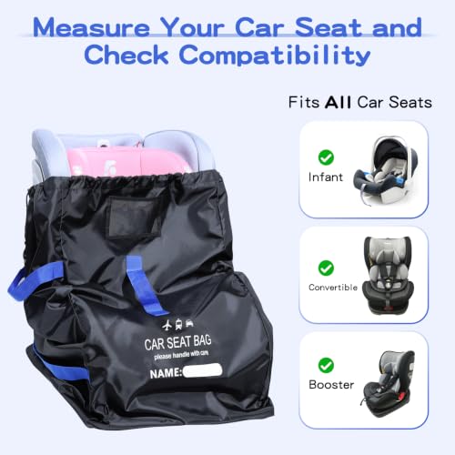 Travel Bag - Padded Car Seat Travel Bag Backpack, Blue-Black - color: Blue-black