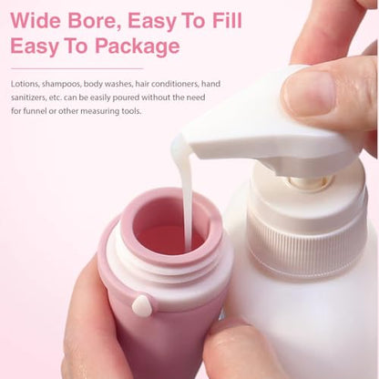 4 Pack 30ML/1OZ Colorful Silicone Travel Bottles with Locking Lid Refillable Leak-Proof Squeeze Bottle Cosmetic Storage Containers Vials for Lotion Toiletries