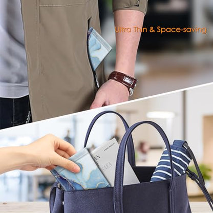 FINTIE Soft Eyeglasses Case with Cleaning Cloth, Squeeze Top Glasses Pouch - color: Ocean Marble