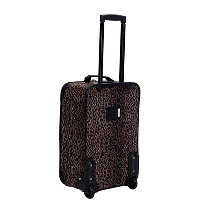 Rockland Fashion Softside Upright Luggage Set, Leopard, 2-Piece (14/19) - color: Leopard, size: 2 Piece (19"/14" Tote)