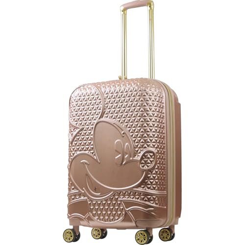 FUL Disney Mickey Mouse 26 Inch Rolling Luggage, Hardshell Suitcase with Spinner Wheels, Rose Gold - color: Mickey Mouse - Rose Gold, size: 26 Inch
