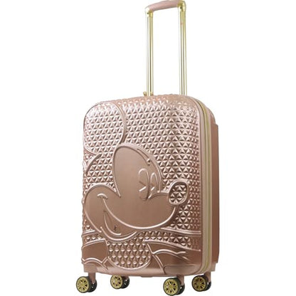 FUL Disney Mickey Mouse 26 Inch Rolling Luggage, Hardshell Suitcase with Spinner Wheels, Rose Gold - color: Mickey Mouse - Rose Gold, size: 26 Inch