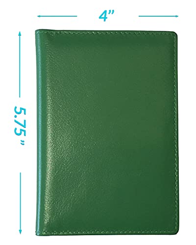 Personalized Monogrammed Emerald Green Leather RFID Passport Wallet - color: Emerald Green, style: Minimalist