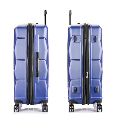 DUKAP ZONIX 3-Piece Durable Hardside Spinner Luggage Set 20/26/30in Blue - color: Blue, size: 3 Piece Set (20/26/30)