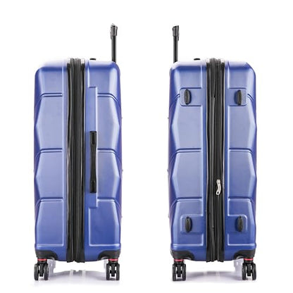 DUKAP ZONIX 3-Piece Durable Hardside Spinner Luggage Set 20/26/30in Blue - color: Blue, size: 3 Piece Set (20/26/30)