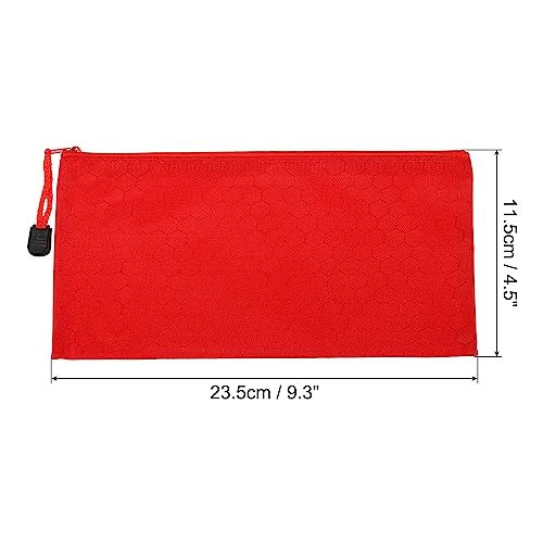 PATIKIL Waterproof Zipper File Bags, 3 Pack A6 Document Holders, Red - color: Red, size: A6