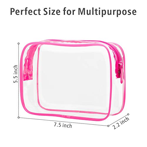 PACKISM TSA Approved Toiletry Bag - Clear Makeup Bag Travel, Fuchsia Pink - color: Bright Rose Red, size: Medium Set