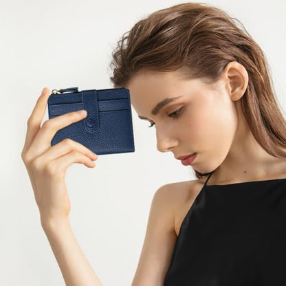 FALAN MULE Small Wallets for Women RFID Blocking Leather Womens Wallet - color: AD-Royal Blue