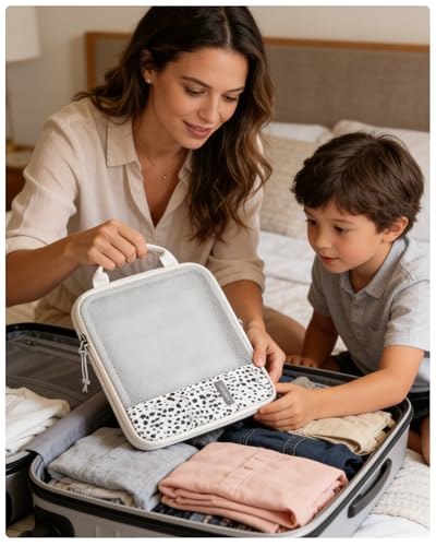 BAGSMART Compression Packing Cubes for Travel Essentials - color: Seaside Dots, size: Set of 6