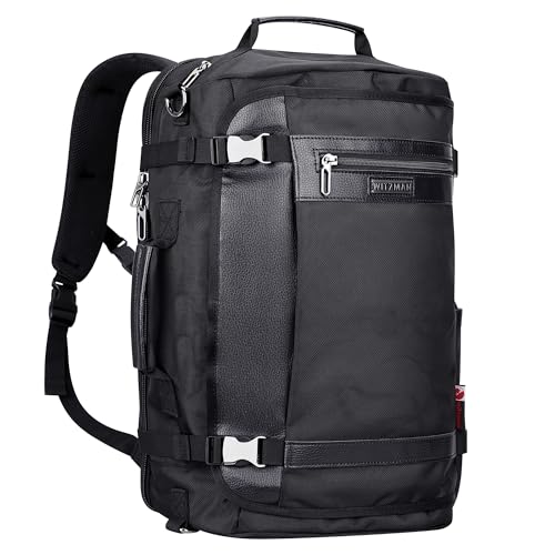 WITZMAN Travel Backpack for Men Women Laptop Backpack with USB Charging Port Carry-on Luggage Flight Approved(B686 Black) - color: Black