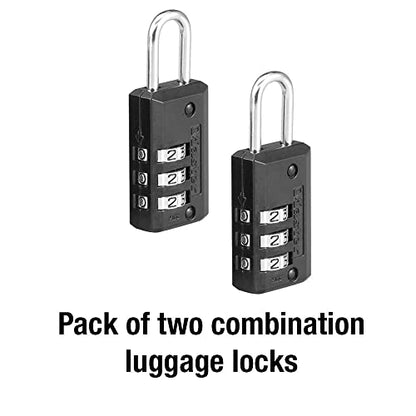 Master Lock Black Set Your Own Combination Luggage Lock, Custom Combo Suitcase Padlock for Travel Bags or Backpacks, 2 Pack, 646T - size: 2 Count ( Pack of 1)