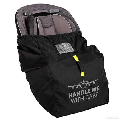 Car Seat Travel Backpack – Universal Fit Bag with Adjustable Backpack Straps, Water-Resistant Airplane Travel Essentials with ID Window