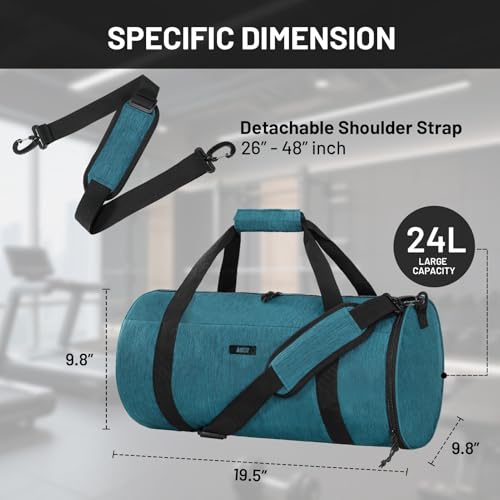 MIER Small Gym Duffle Bag with Shoe Compartment & Wet Pocket, 24L, Green - color: dark green, size: 24L