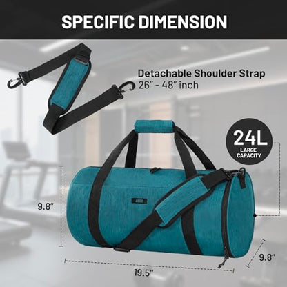 MIER Small Gym Duffle Bag with Shoe Compartment & Wet Pocket, 24L, Green - color: dark green, size: 24L