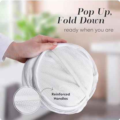 Handy Laundry Pop Up Laundry Hamper 71L Sturdy Collapsible Mesh (White) - color: White, 1-PACK