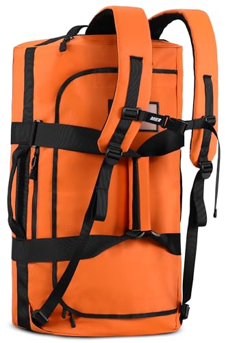 MIER 40L/60L/90L Water Resistant Backpack Duffel, Heavy Duty Duffle Bags - color: Orange, size: 60l