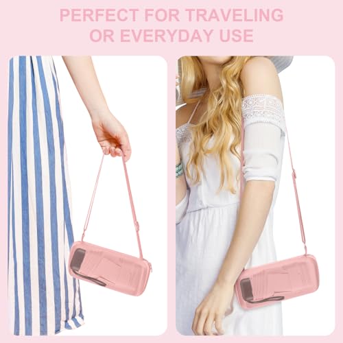 Mini Umbrella for Travel with Case Small Compact Sun Rain Tiny for Purse - color: 0802.Light Pink