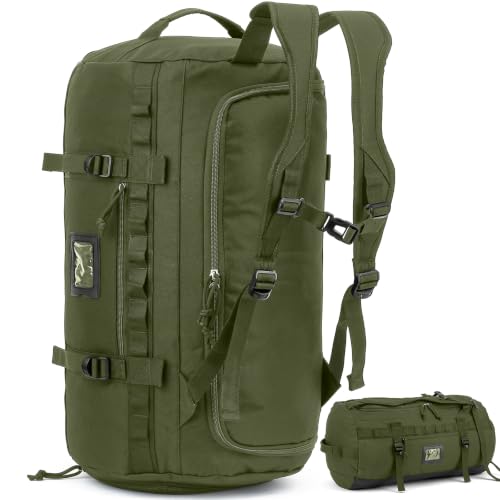60L Duffle Bag for Travel Gym & Sports Duffel Bag Backpack for Men - color: Green