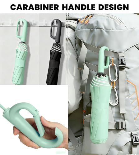 MRTLLOA Compact Travel Umbrella, 10 Ribs Windproof UV Protection - color: UV Green