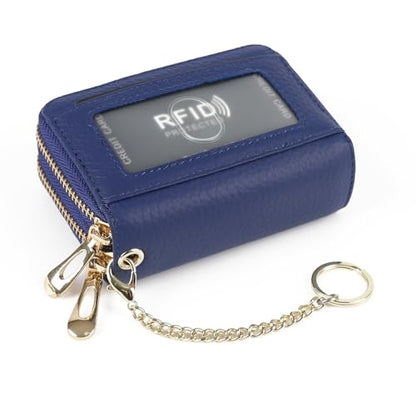 imeetu RFID Credit Card Holder, Small Card Wallet Women, Leather Card Case - color: Max - Cobalt Blue, size: Max