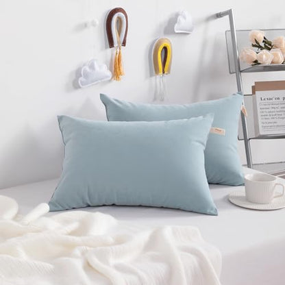NTBAY Toddler Pillows, Set of 2, 13"x18", Sea Green - color: Sea Green, size: 13"x18"