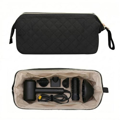 TeeYee Hair Tools 다이슨 에어랩 퀼트 세면도구 가방용 여행 가방, 블랙., 미니멀리스트 - color: 블랙.