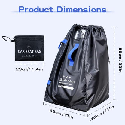 Travel Bag - Padded Car Seat Travel Bag Backpack, Blue-Black - color: Blue-black