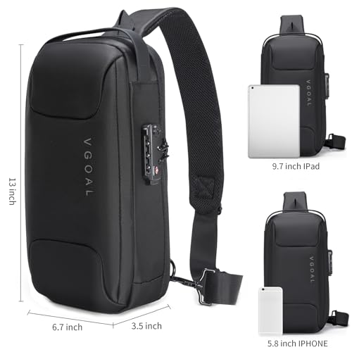VGOAL Anti Theft Crossbody Bag for Men Sling Backpack Chest Shoulder Bag - color: Fg6315-us