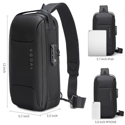 VGOAL Anti Theft Crossbody Bag for Men Sling Backpack Chest Shoulder Bag - color: Fg6315-us