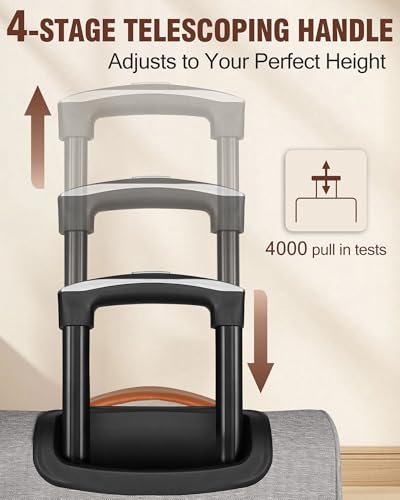 Carry On Luggage 22x14x9 Airline Approved, 20" Softside Suitcase for Travel - color: Grey, size: 20 inch