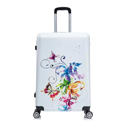 InUSA Fusion Plastic 4-Wheel Spinner Luggage, Fusion (IUAPC00L-FUS) - color: Fusion, size: 28 Inch