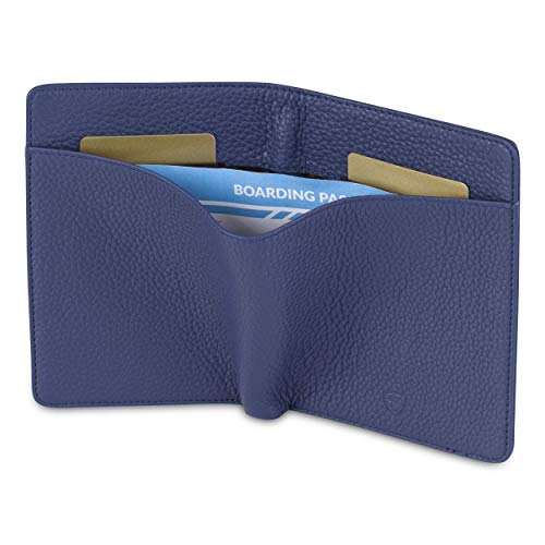 Vaultskin KENSINGTON Passport Holder for Travel, RFID Wallet (Matt Blue) - color: Matt Blue