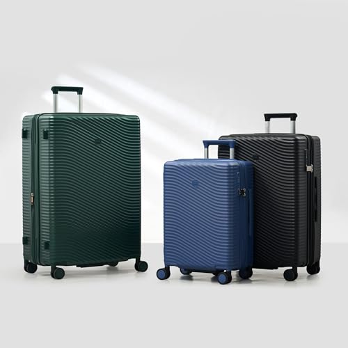 MILADA Expandable Checked Luggage 28 Inch, Hard Shell Large Suitcase - color: Jet Black, size: Checked Large 28 inch