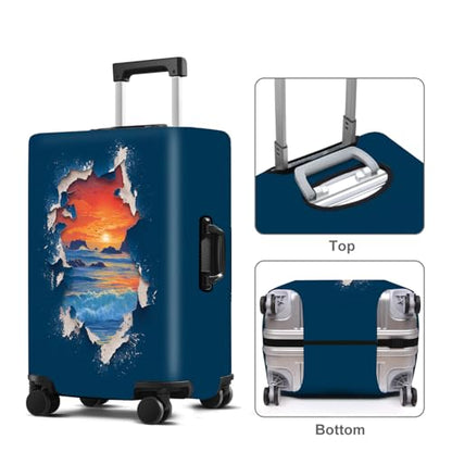 Sunset Luggage Cover Washable Suitcase Protector Anti-scratch Suitcase cover Fits 32-34 Inch Luggage XL - color: Sunset, size: XL(32-34inch suitcase)
