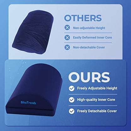 BlissTrends Foot Rest Under Desk, Foot Stool with 2 Adjustable Heights - color: Blue, size: Large