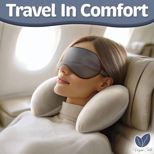 Sleep Mask - Dark Gray, 100% Viscose Derived from Bamboo - Lightweight Eye Mask with Adjustable Strap - Blackout Sleeping Blindfold for Women & Men - Comfortable Light Blocking Eye Cover - color: 100% Bamboo Viscose, Dark Gray
