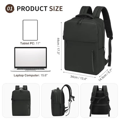20L Backpack for 15.6 Inch Laptop for Men and Women Black - color: Black