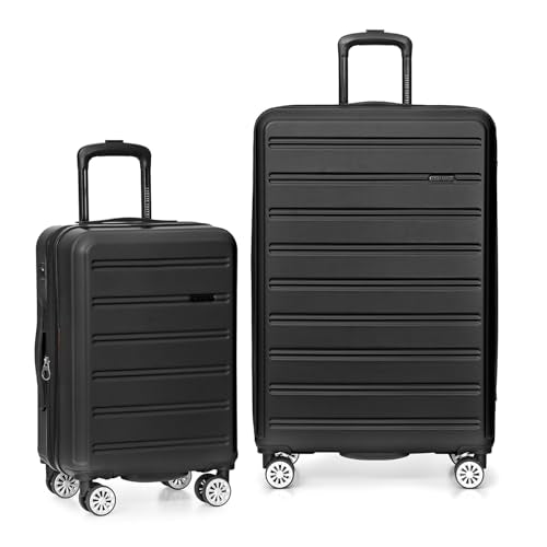 Travel Select Snowcreek Hardside Expandable Spinner Luggage Set w/USB Port, Black, 2-Piece - color: Black, size: 2 Piece Set