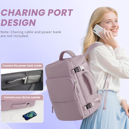 Sinaliy Travel Backpack, TSA Carry on Flight Approved Backpack - color: Purple, size: X-Large
