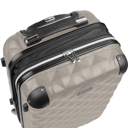 Kenneth Cole REACTION Diamond Tower Collection Lightweight Hardside Expandable 8-Wheel Spinner Travel Luggage, Rye, 28-Inch Checked - color: Rye, size: 28-Inch Checked