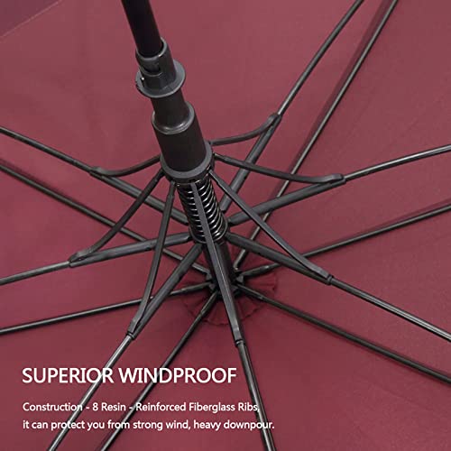 G4Free 47/54/62/68/72 Inch Golf Umbrella Windproof Auto Open Large Umbrella - color: Wine Red, size: 62 inch
