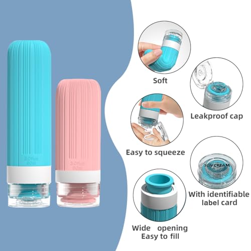 Vitog 16 Pack Travel Bottles Set, TSA Approved Silicone Toiletry Containers - color: multicolor
