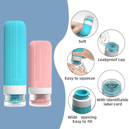 Vitog 16 Pack Travel Bottles Set, TSA Approved Silicone Toiletry Containers - color: multicolor