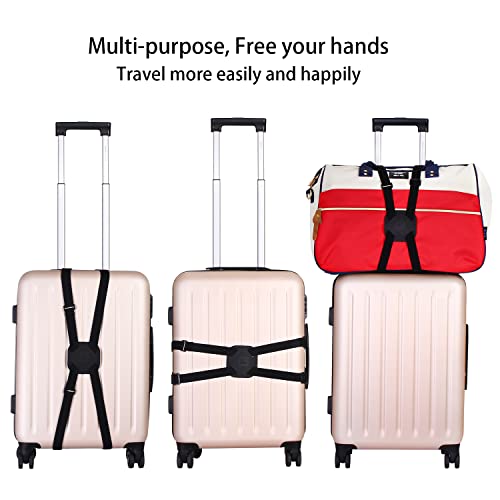 Bag Bungee, Luggage Straps Suitcase Adjustable Belt Travel Accessories - color: L-black