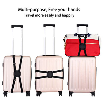 Bag Bungee, Luggage Straps Suitcase Adjustable Belt Travel Accessories - color: L-black