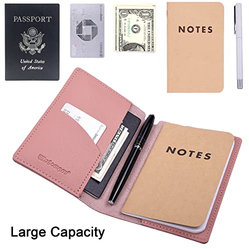 Wisdompro 2 Pack 3.5" x 5.5" Journal Cover for Field Notes Notebooks, Pink - color: Pink