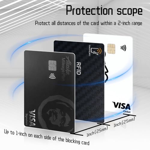 RFID Blocking Cards - 6 Pack Premium Contactless NFC Debit Credit Card Passport Protector Blocker, Smart Slim Design，for Credit Card Holder Identity Theft Prevention - color: Black-6pcs